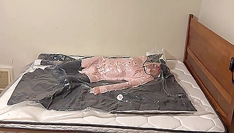 Sexy young blonde model shows off her slave